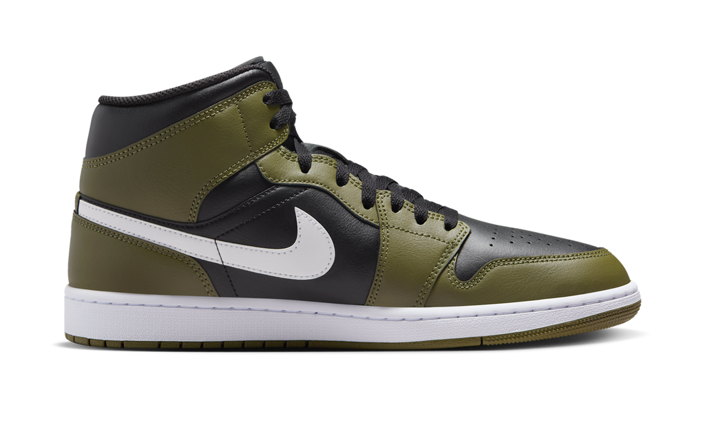 Air Jordan 1 Mid Black White Olive (GS) DQ8423-092 — Vista 2