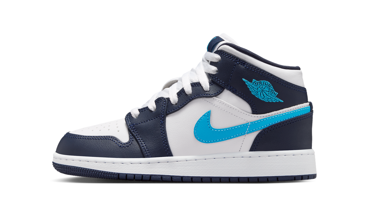 Air Jordan 1 Mid Obsidian Dark Powder Blue (GS) DQ8423-404 — Vista 1