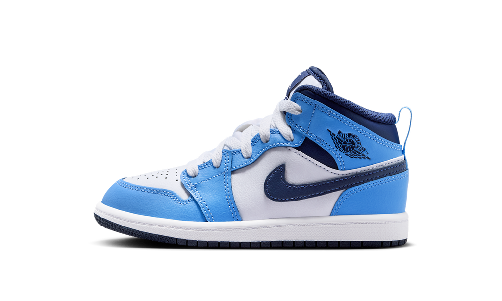 Air Jordan 1 Mid University Blue Midnight Navy (PS) DQ8424-405 — Vista 1