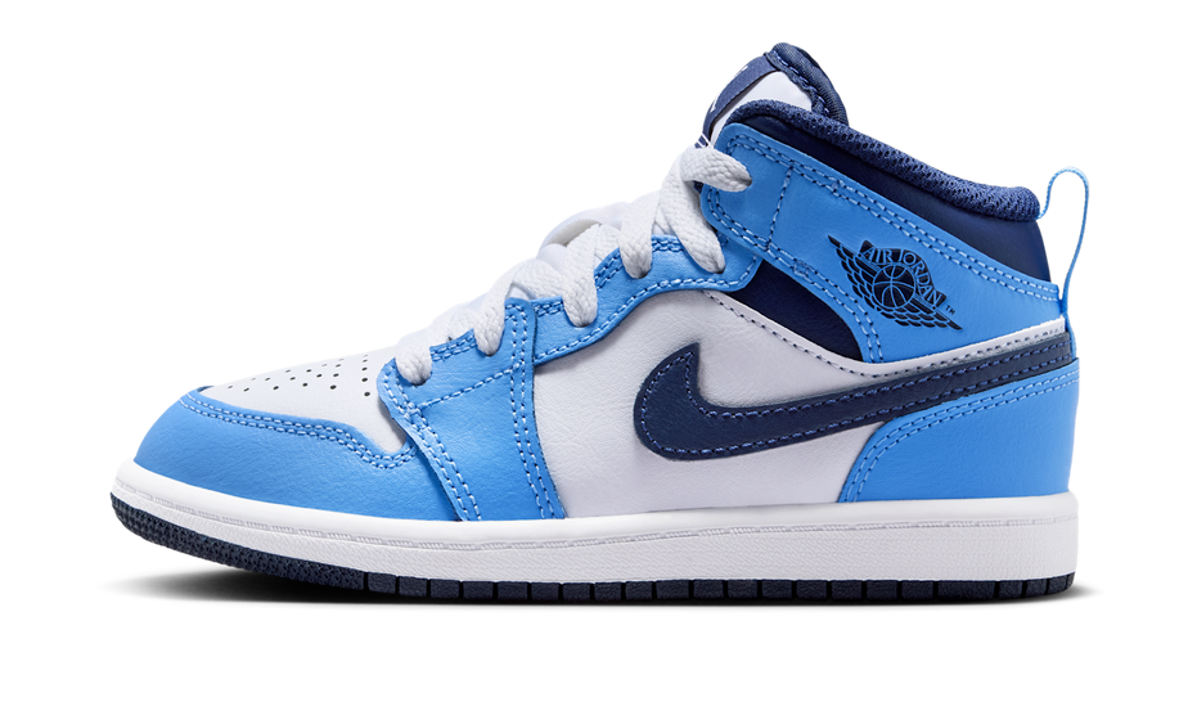 Air Jordan 1 Mid University Blue Midnight Navy (PS) DQ8424-405 — Vista 1