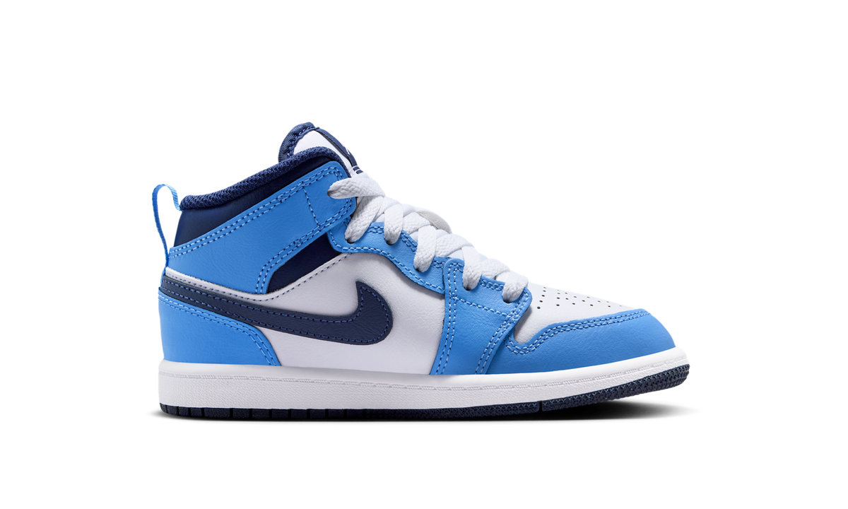 Air Jordan 1 Mid University Blue Midnight Navy (PS) DQ8424-405 — Vista 2