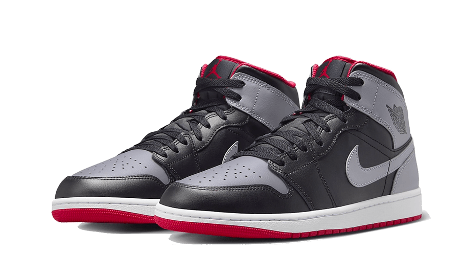 Air Jordan 1 Mid Black Cement Grey-Fire Red DQ8426-006 — Vista 2