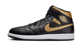 Air Jordan 1 Mid Black Metallic Gold DQ8426-071 — Vista 1