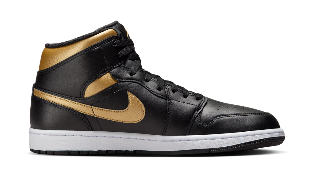 Air Jordan 1 Mid Black Metallic Gold DQ8426-071 — Vista 2