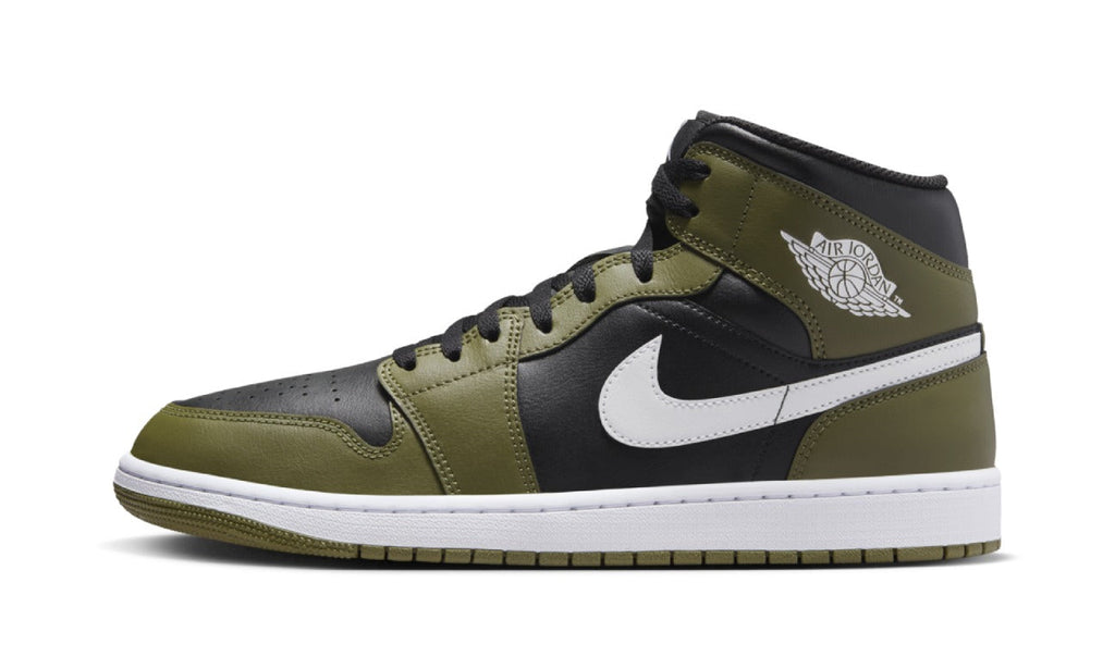 Air Jordan 1 Mid Black White Olive DQ8426-092 — Vista 1