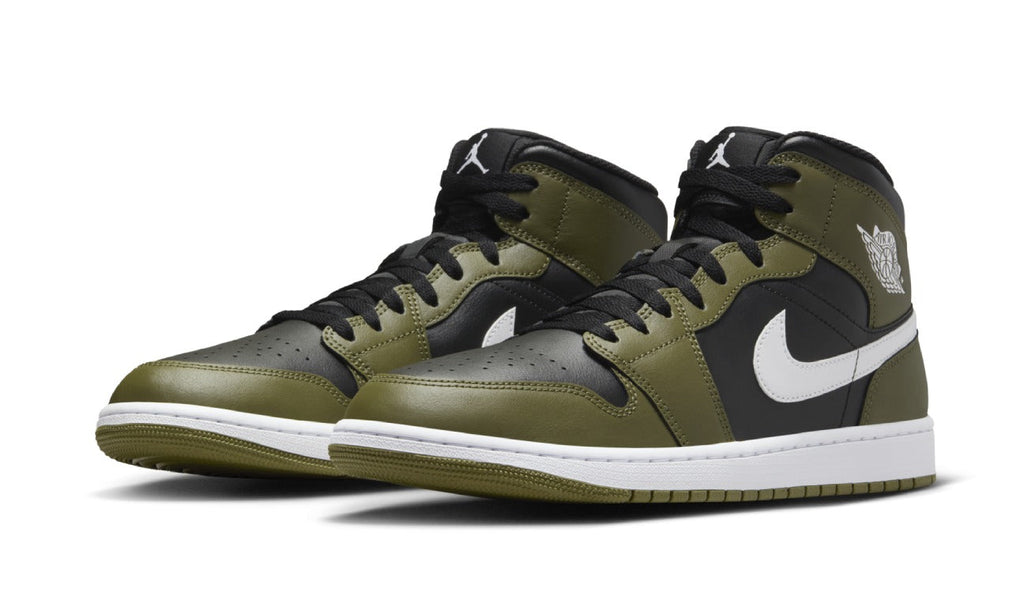 Air Jordan 1 Mid Black White Olive DQ8426-092 — Vista 2