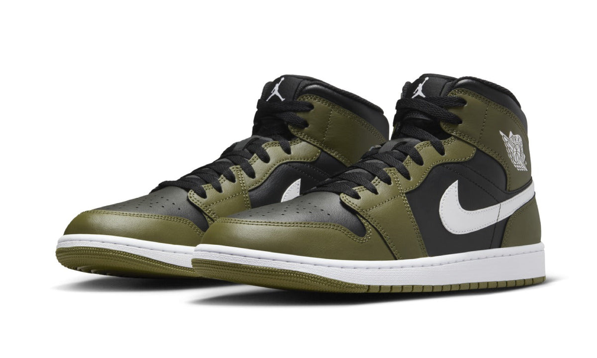 Air Jordan 1 Mid Black White Olive DQ8426-092 — Vista 2