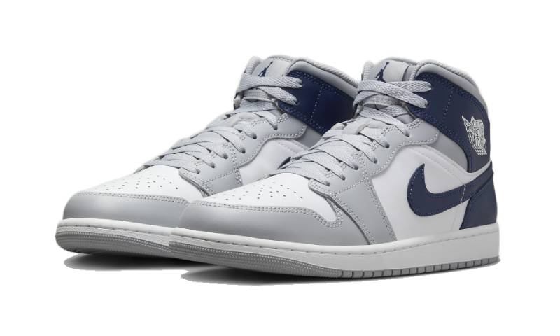 Air Jordan 1 Mid Wolf Grey Midnight Navy DQ8426-104 — Vista 2