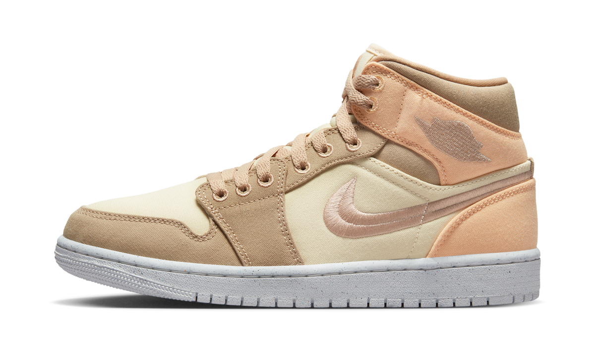 Air Jordan 1 Mid SE Canvas Khaki (Women's) DV0427-102 — Vista 1