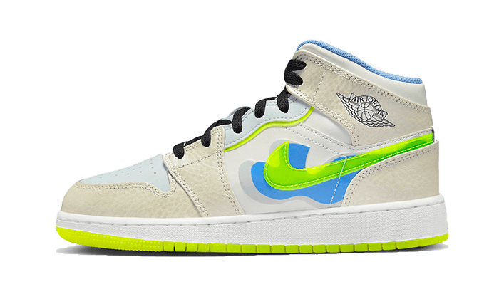 Air Jordan 1 Mid SE Warped Swoosh (GS) DV1314-017 — Vista 1