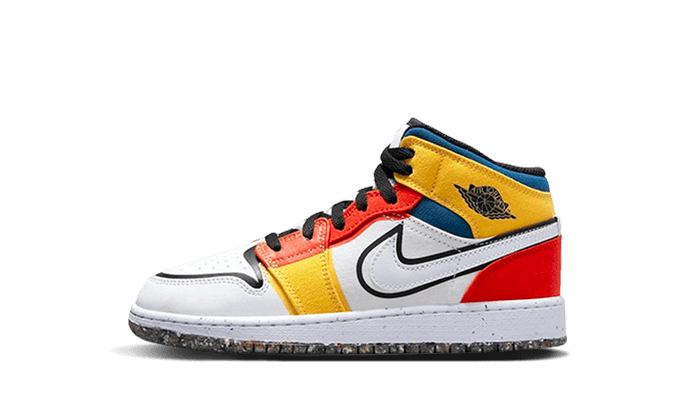 Air Jordan 1 Mid Multi-Color Canvas (GS) DV1316-100 — Vista 1