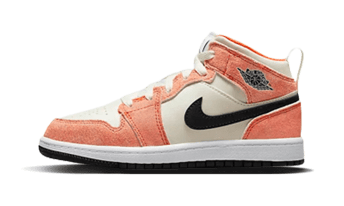 Air Jordan 1 Mid SE Orange Suede (PS) DV1341-800 — Vista 1