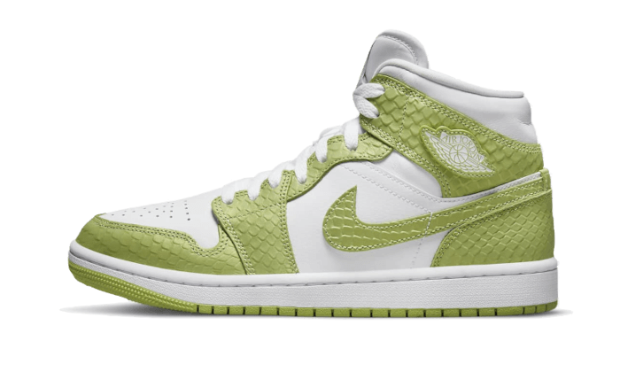 Air Jordan 1 Mid Green Python (Women's) DV2959-113 — Vista 1