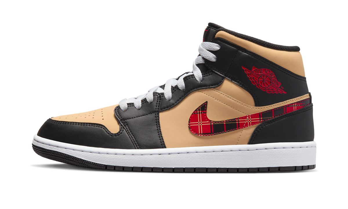 Air Jordan 1 Mid Tartan Swoosh DZ5329-001 — Vista 1