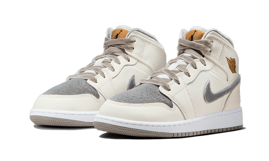 AIR JORDAN 1 MID VELVET TOE (GS) FB9899-100 — Vista 2