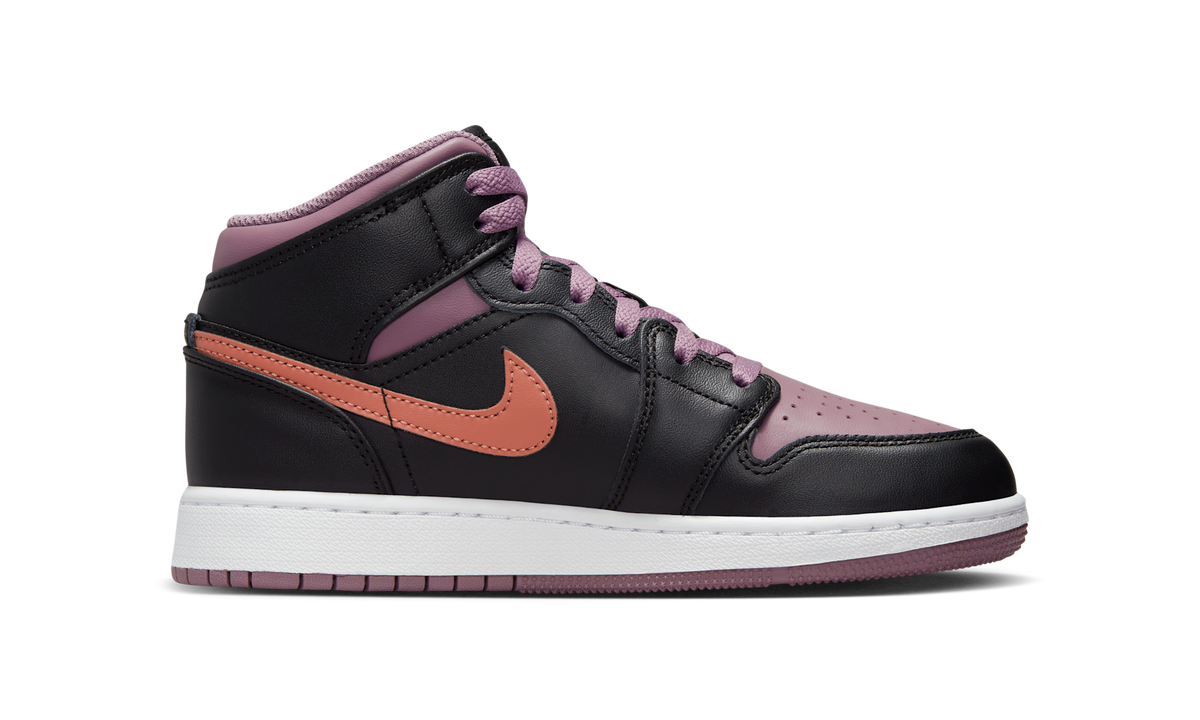 Air Jordan 1 Mid SE Black Sky J Mauve White Sky J Orange (GS) FB9909-008 — Vista 2