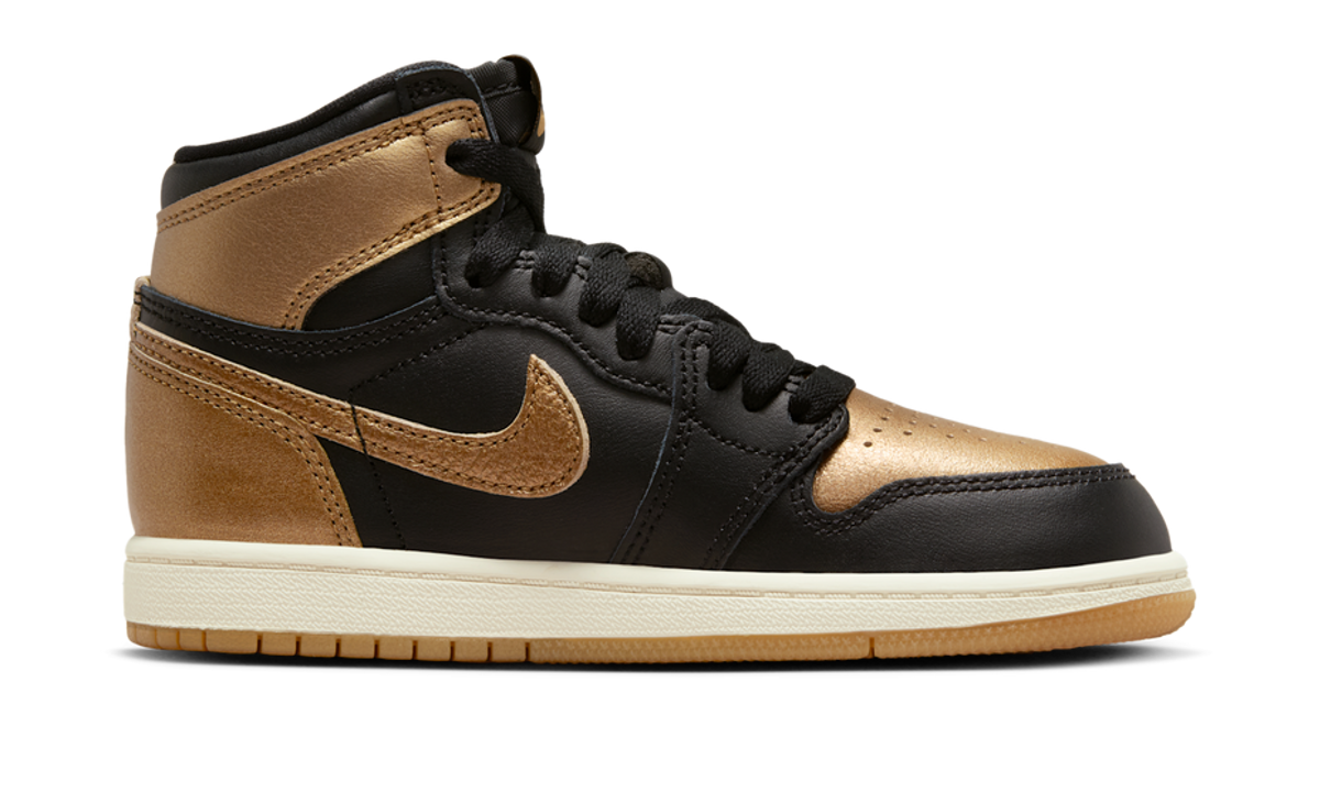 Air Jordan 1 Retro High OG Black Metallic Gold (PS) FD1412-071 — Vista 2