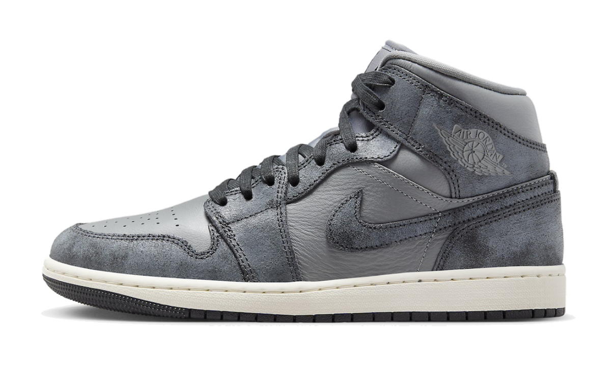 Air Jordan 1 Mid  Distressed Smoke Grey FJ3448-001 — Vista 1
