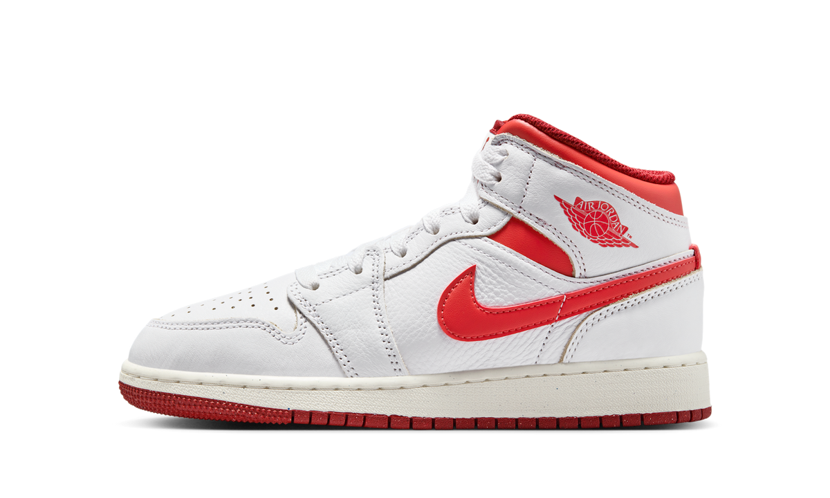 Air Jordan 1 Mid SE White Dune Red (GS) FJ3464-160 — Vista 1