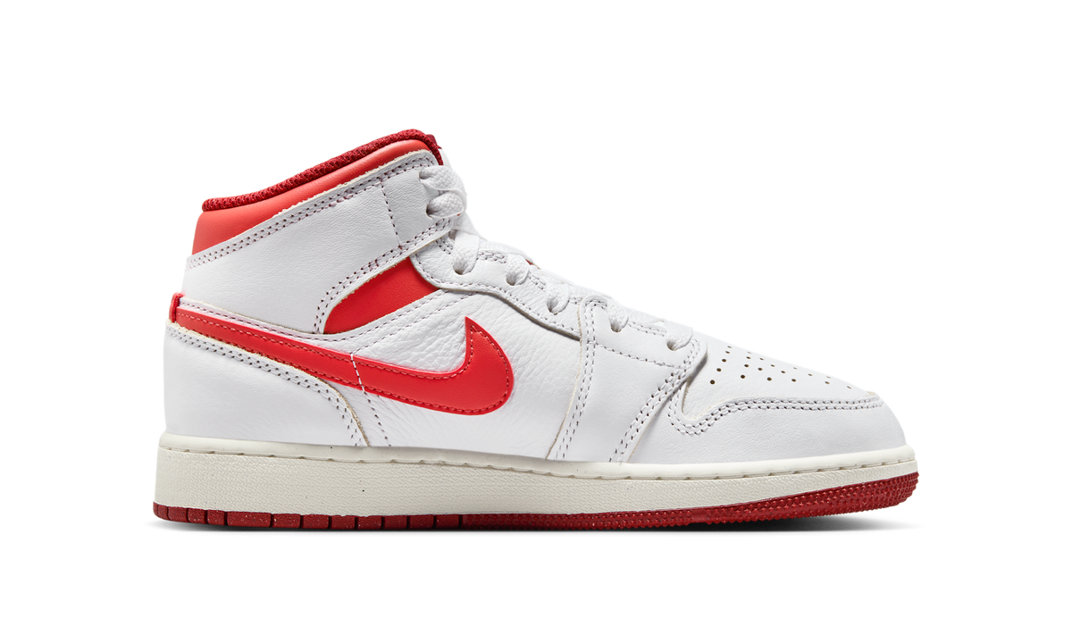 Air Jordan 1 Mid SE White Dune Red (GS) FJ3464-160 — Vista 2