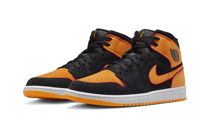 Air Jordan 1 Mid Fat Tongue Black Orange FJ4923-008 — Vista 2