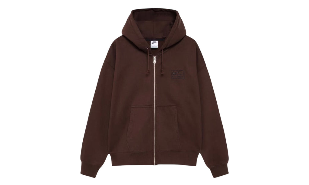 Stussy x Nike Stone Washed Fleece Zip Hoodie (FW25) Dark Cinder