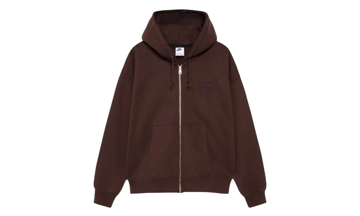 Stussy x Nike Stone Washed Fleece Zip Hoodie (FW25) Dark Cinder