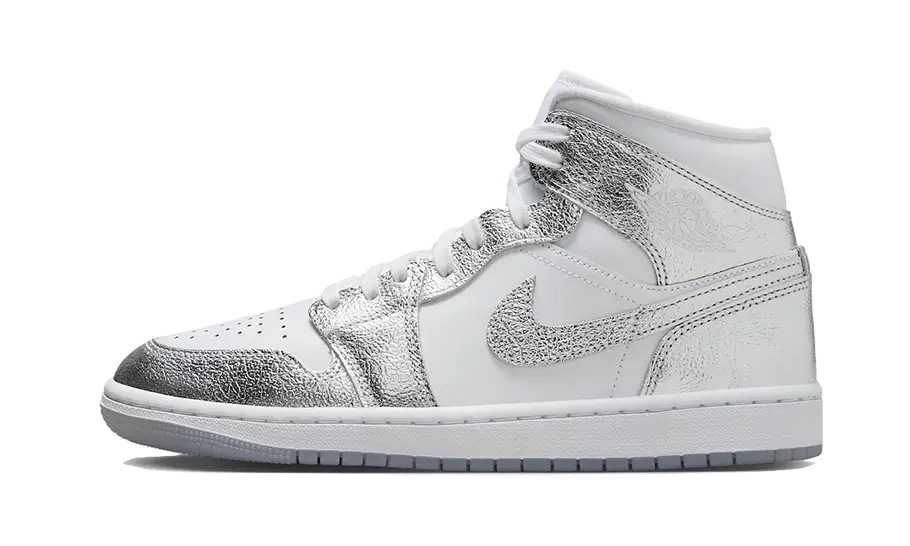 Air Jordan 1 Mid Crinkled Chrome FN5031-100 — Vista 1