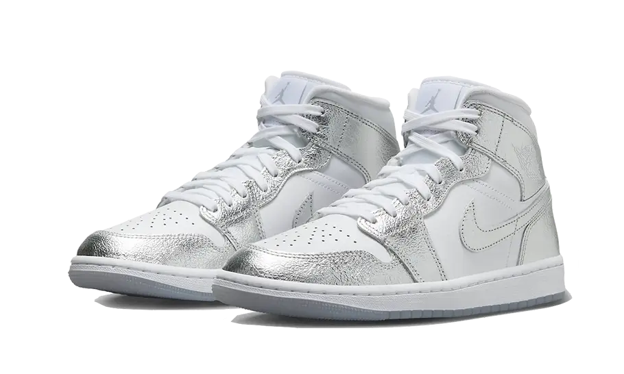Air Jordan 1 Mid Crinkled Chrome FN5031-100 — Vista 2