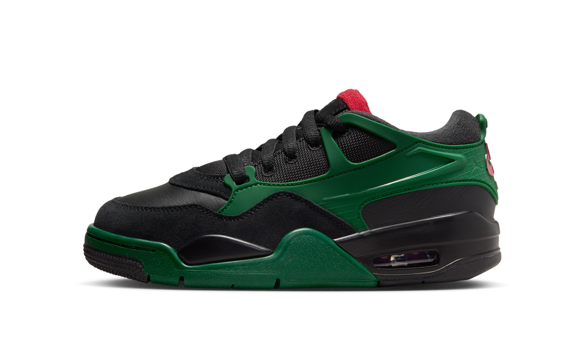 Air Jordan 4 RM Black Gorge Green Varsity Red (GS) FQ7938-003 — Vista 1