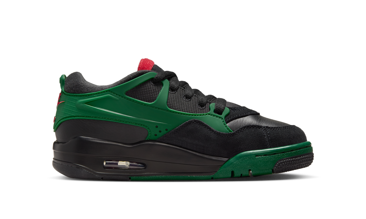 Air Jordan 4 RM Black Gorge Green Varsity Red (GS) FQ7938-003 — Vista 2