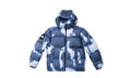 Supreme The North Face Bleached Denim Print Nuptse Jacket Blue