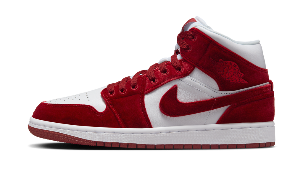 Air Jordan 1 Mid SE Red Velvet (Women's) FZ3334-100 — Vista 1