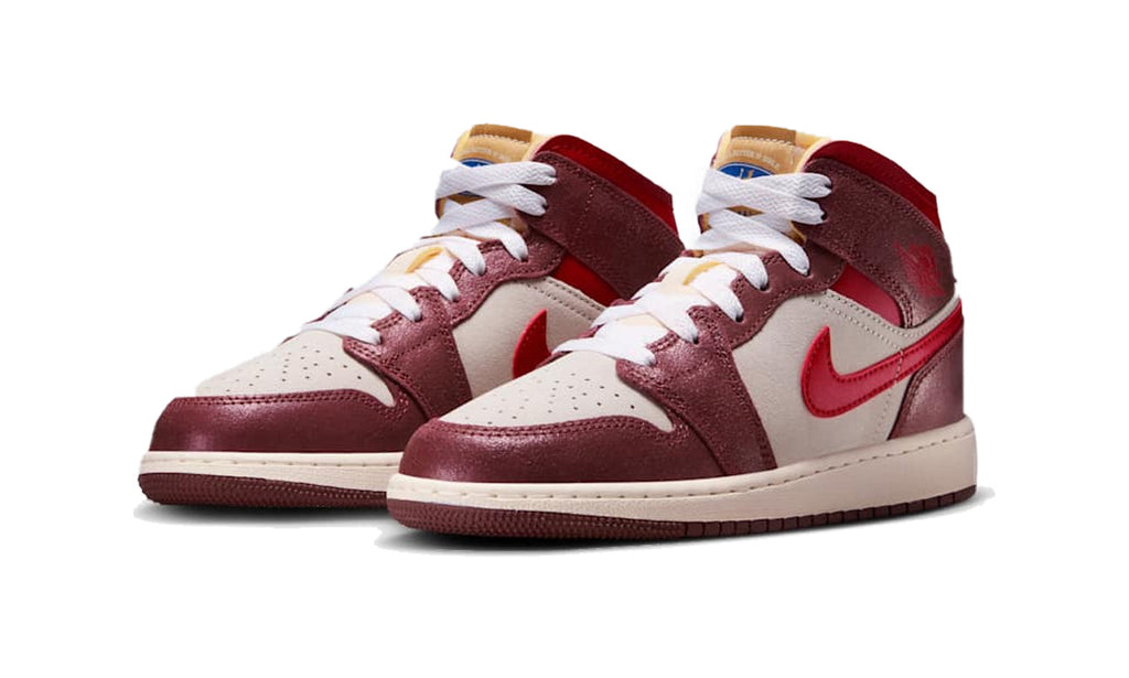 Air Jordan 1 Mid GS Bread, Butter, & Sole HF3196-100 — Vista 2