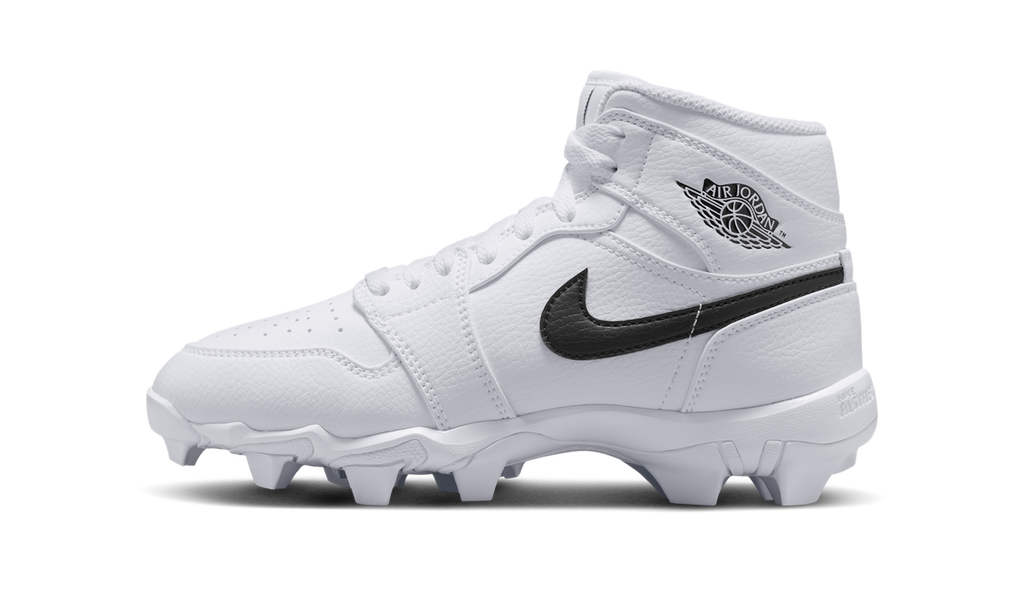 Air Jordan 1 Mid Cleat White Black (GS) HF6883-100 — Vista 1