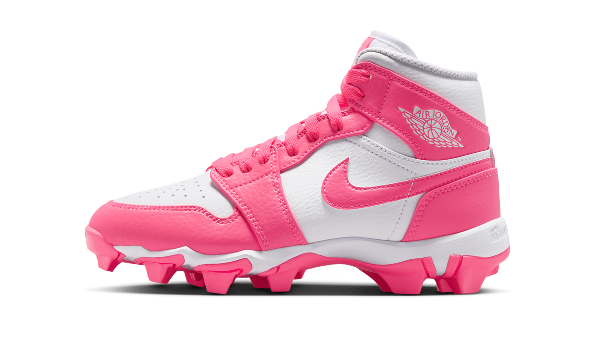 Air Jordan 1 Mid Cleat White Digital Pink (GS) HF6883-102 — Vista 1