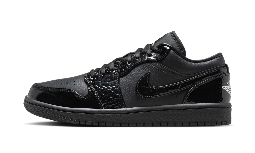 Air Jordan 1 Low SE Patent Elephant Black (Women's) HJ7743-010 — Vista 1