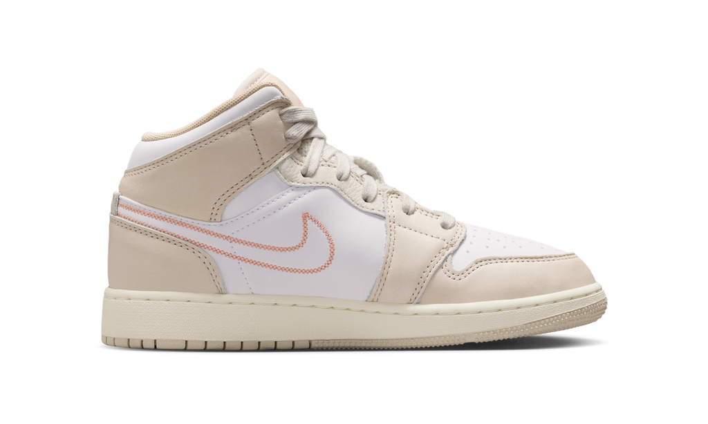 Air Jordan 1 Mid SE Sand Drift White Madder Root (GS) HQ5879-100 — Vista 2