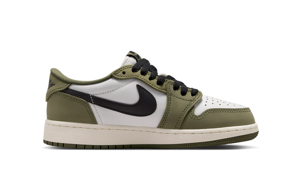 Air Jordan 1 Retro Low OG Medium Olive (GS) HQ6999-200 — Vista 2