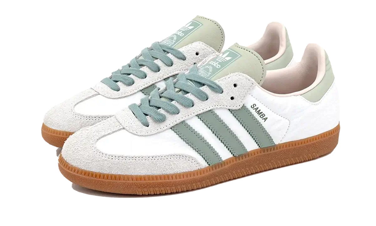 Adidas Samba OG Cloud White Silver Green