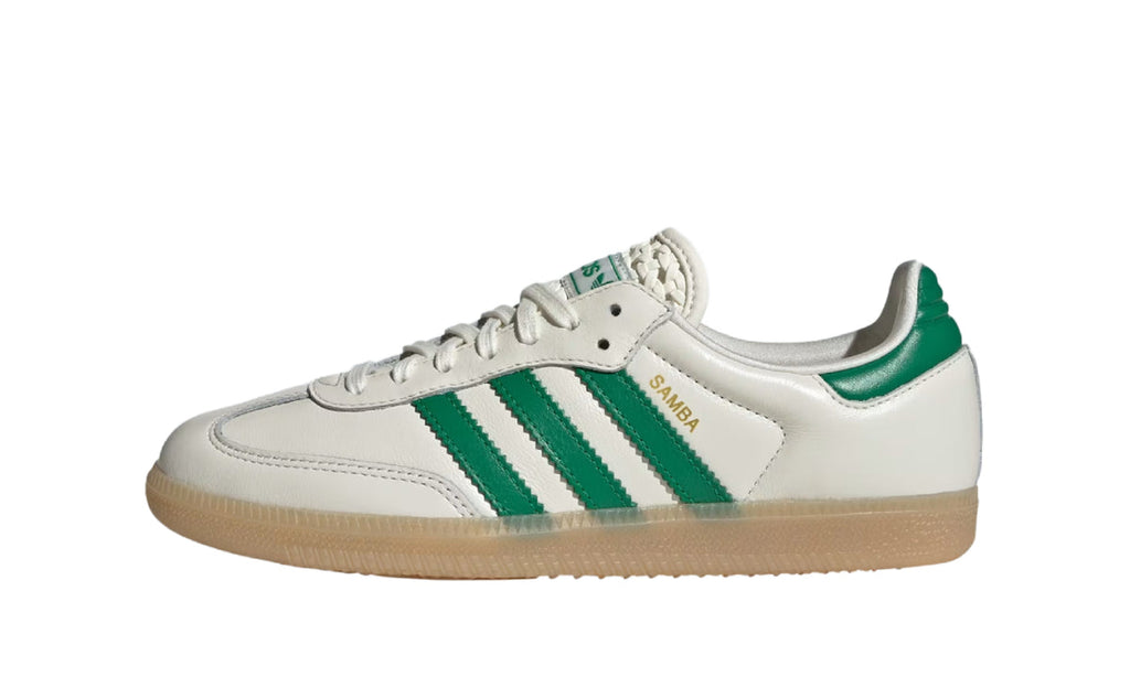 Adidas Samba OG Basketweave Tongue Off White Green