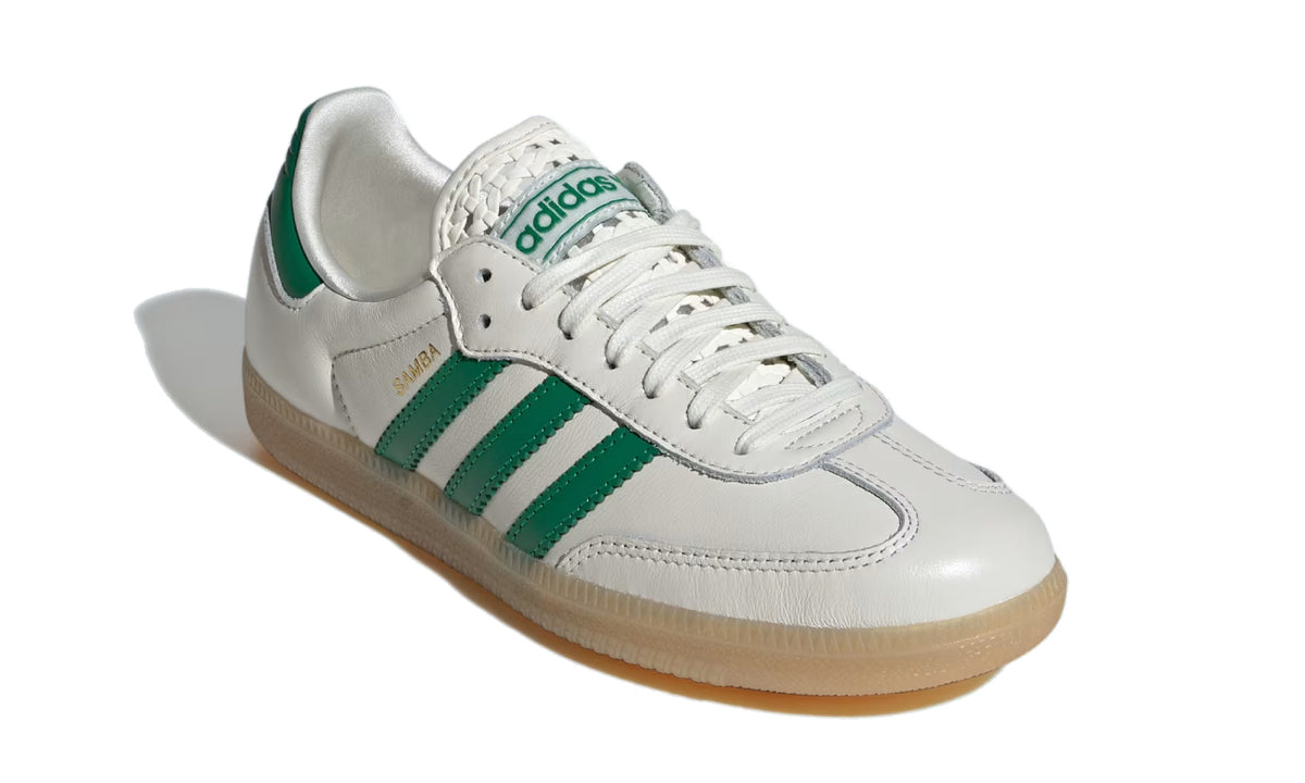 Adidas Samba OG Basketweave Tongue Off White Green