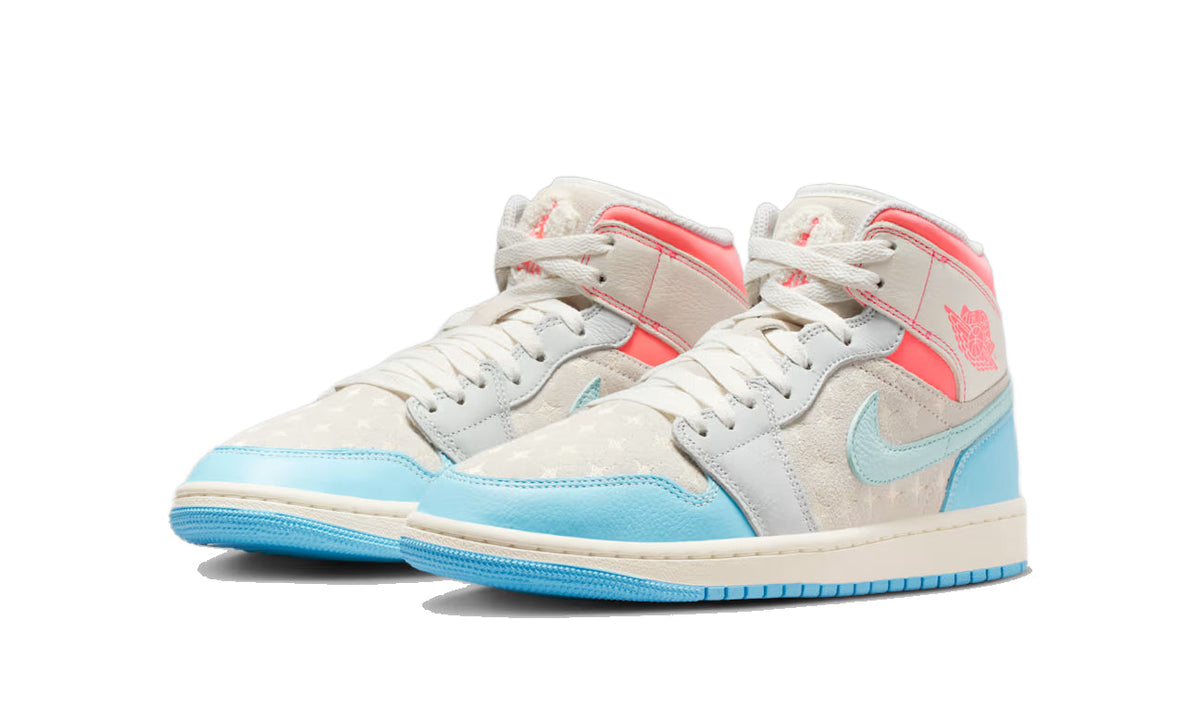 Air Jordan 1 Mid Sail Hot Lava Blue Chill (W) IM7420-133 — Vista 2