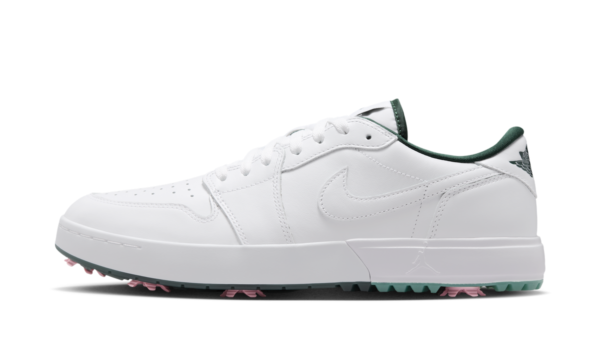 Air Jordan 1 Low Golf Spiked White Fir Elemental Pink IQ3417-100 — Vista 1