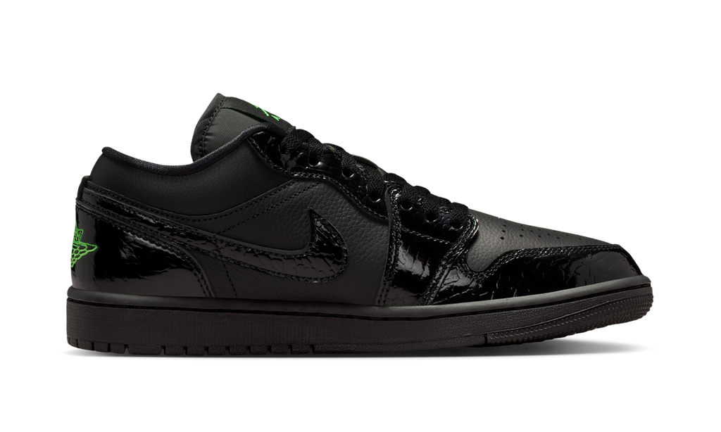Air Jordan 1 Low SE Black Croc Scream Green (Women's) IQ9701-010 — Vista 2