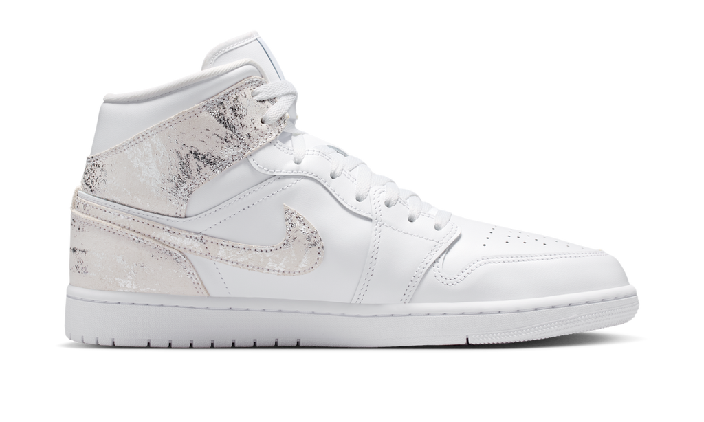 Air Jordan 1 Mid SE Distressed White Field Silver IR2271-100 — Vista 2