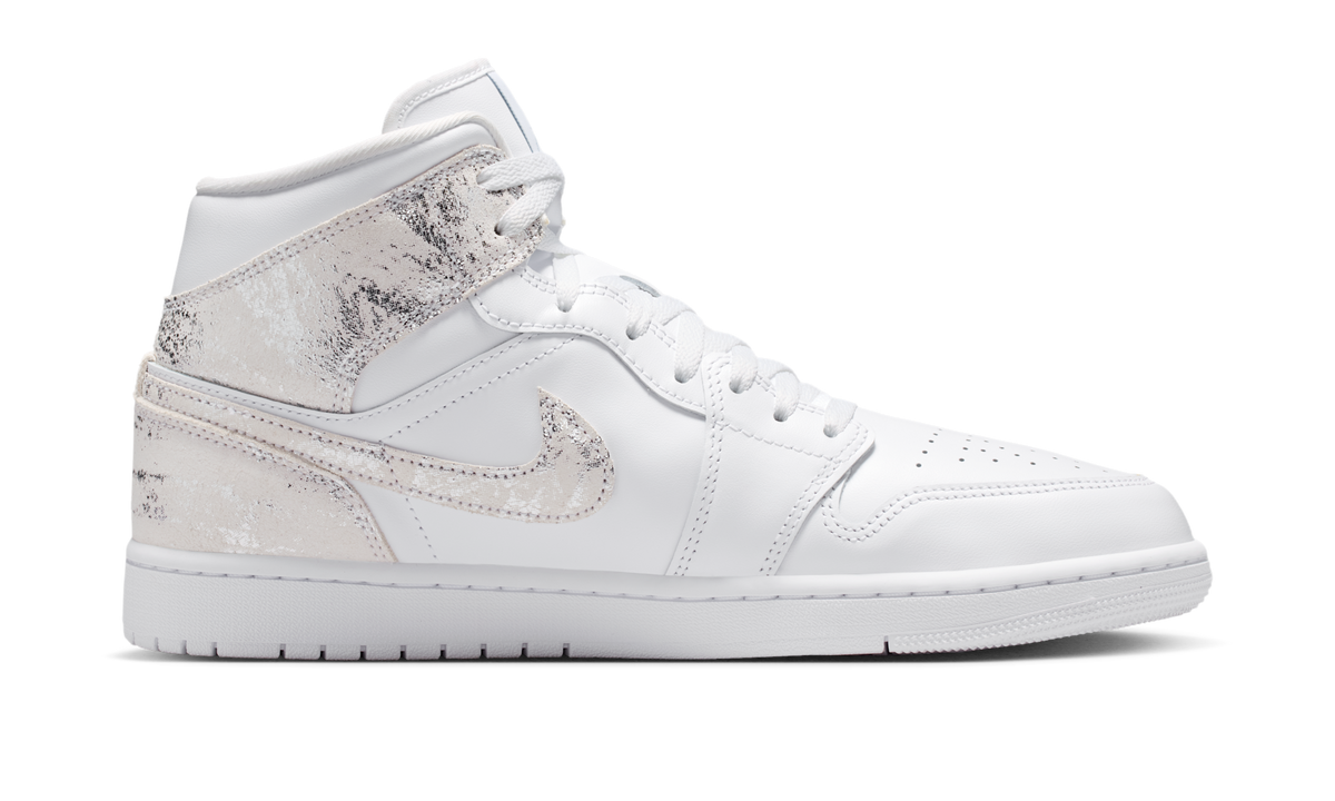 Air Jordan 1 Mid SE Distressed White Field Silver IR2271-100 — Vista 2