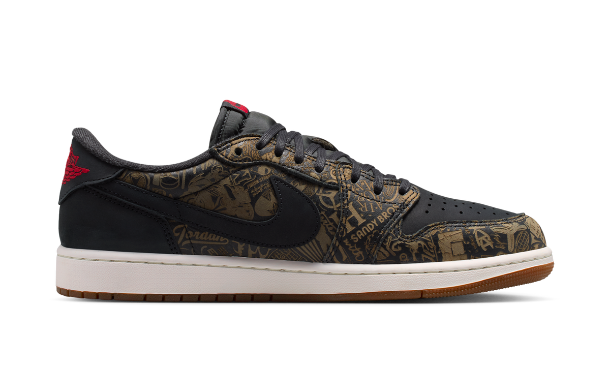 Air Jordan 1 Retro Low OG Laser Black University Red (GS) IV7010-001 — Vista 2