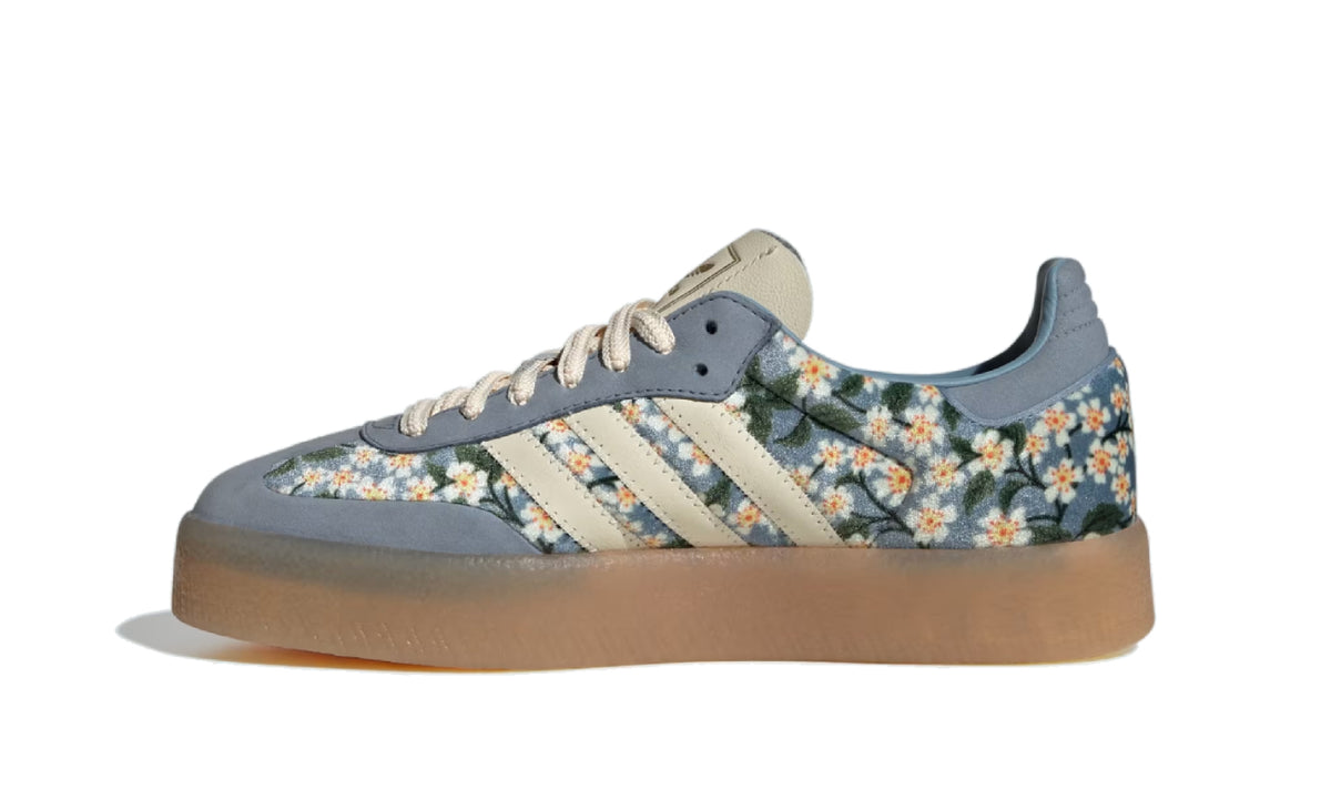 Adidas Sambae Liberty London Floral Embroidery Blue Cream White (W)