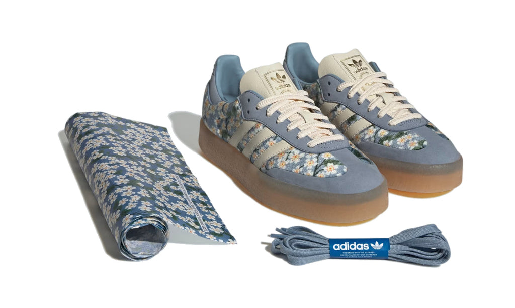Adidas Sambae Liberty London Floral Embroidery Blue Cream White (W)